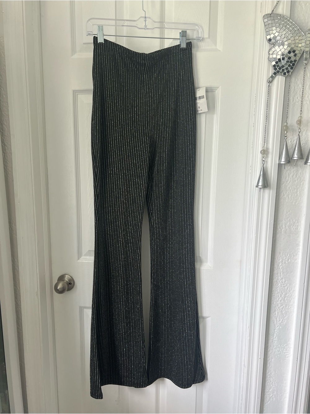 Forever 21 Black Pinstripe Flare Pants